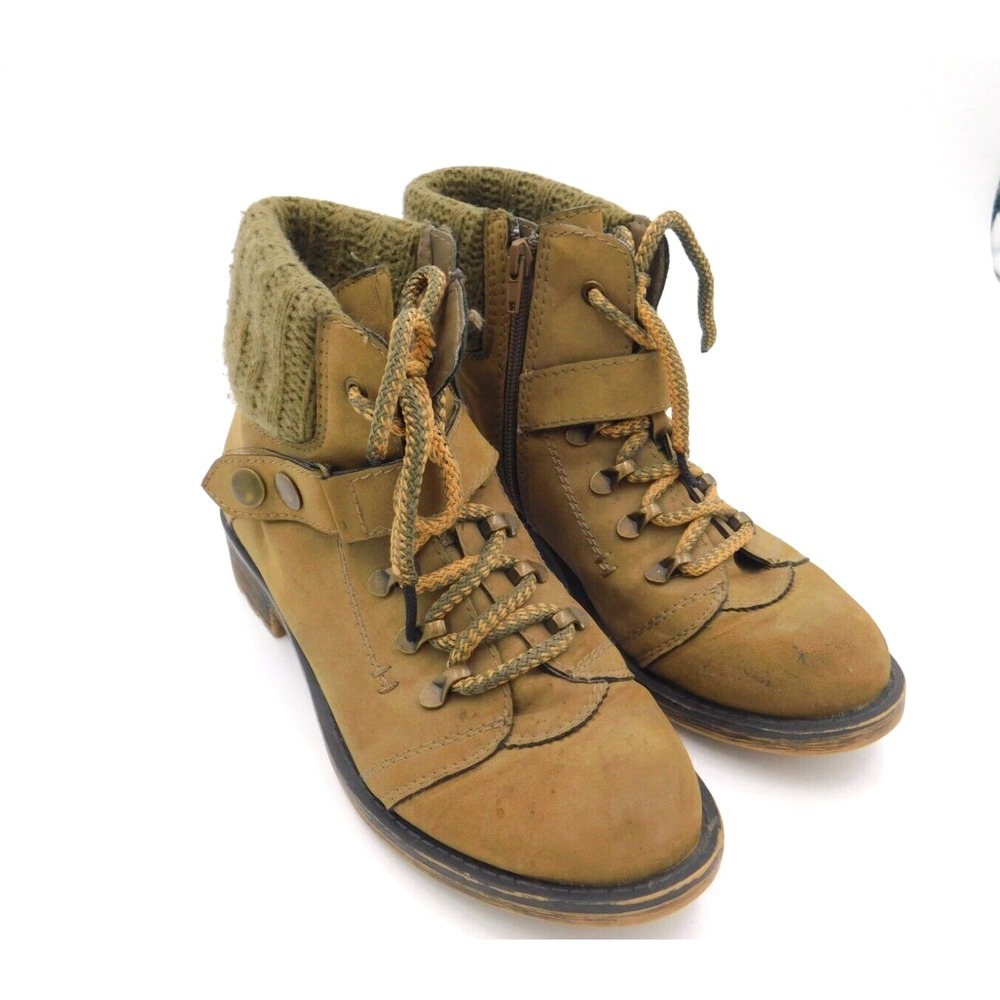 Women Size 8 Brown Winter Ankle Boots Lace Up Walking Outdoor Warm Shoes